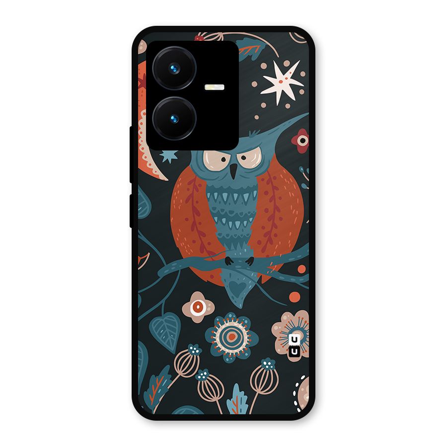 Nordic Arts Owl Moon Metal Back Case for Vivo Y22