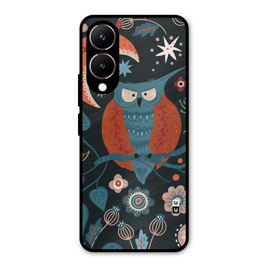 Nordic Arts Owl Moon Metal Back Case for Vivo Y28