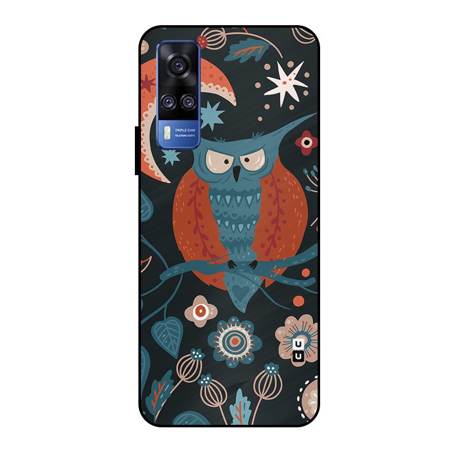 Nordic Arts Owl Moon Metal Back Case for Vivo Y51