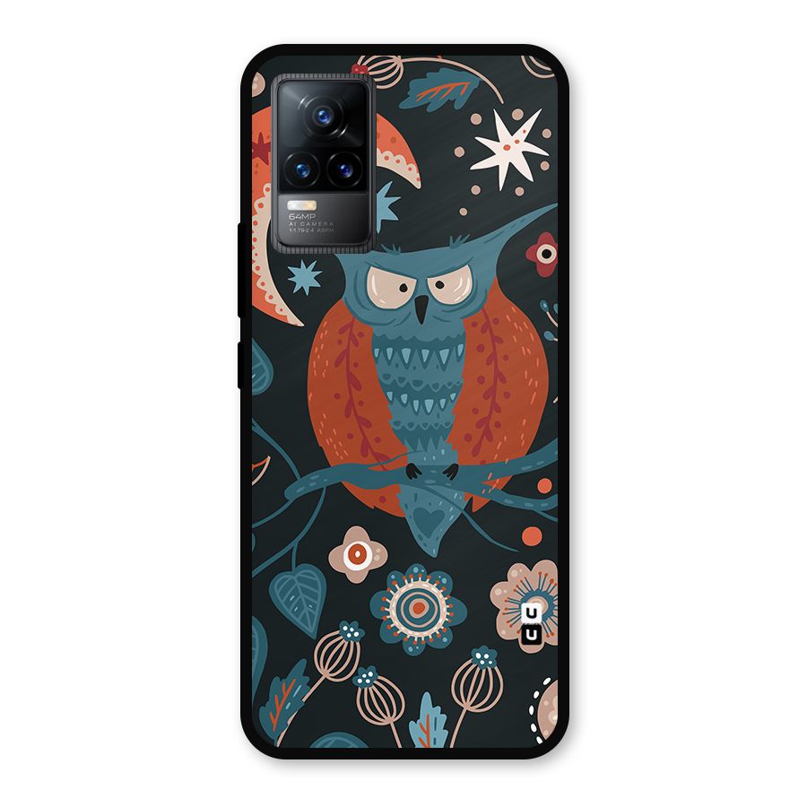 Nordic Arts Owl Moon Metal Back Case for Vivo Y73