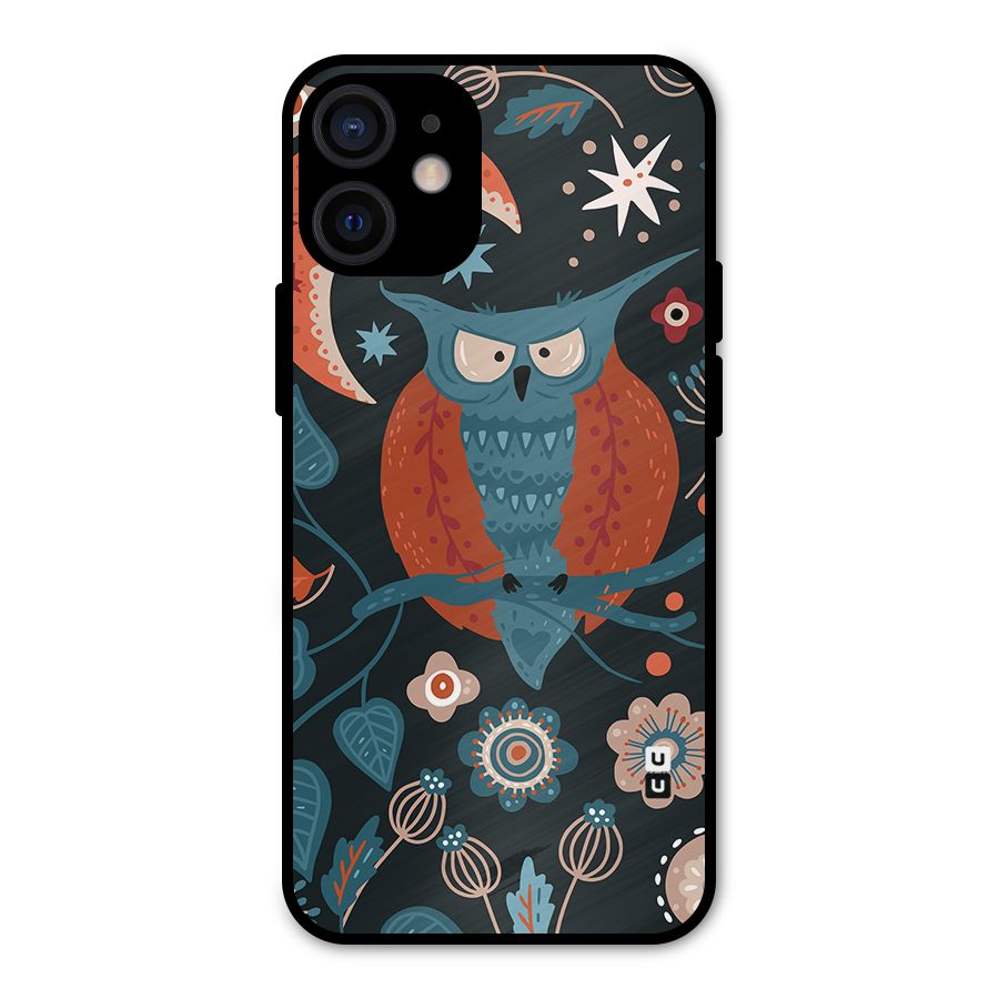Nordic Arts Owl Moon Metal Back Case for iPhone 12 Mini