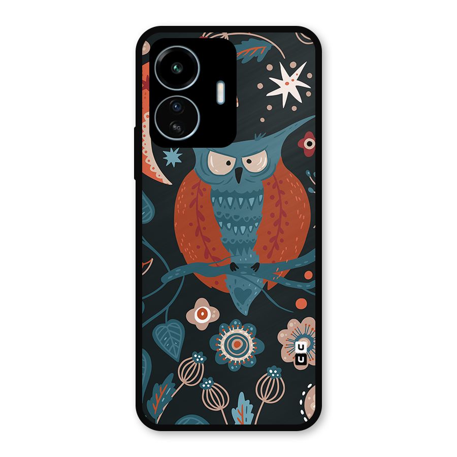 Nordic Arts Owl Moon Metal Back Case for vivo iQOO Z6 Lite 5G