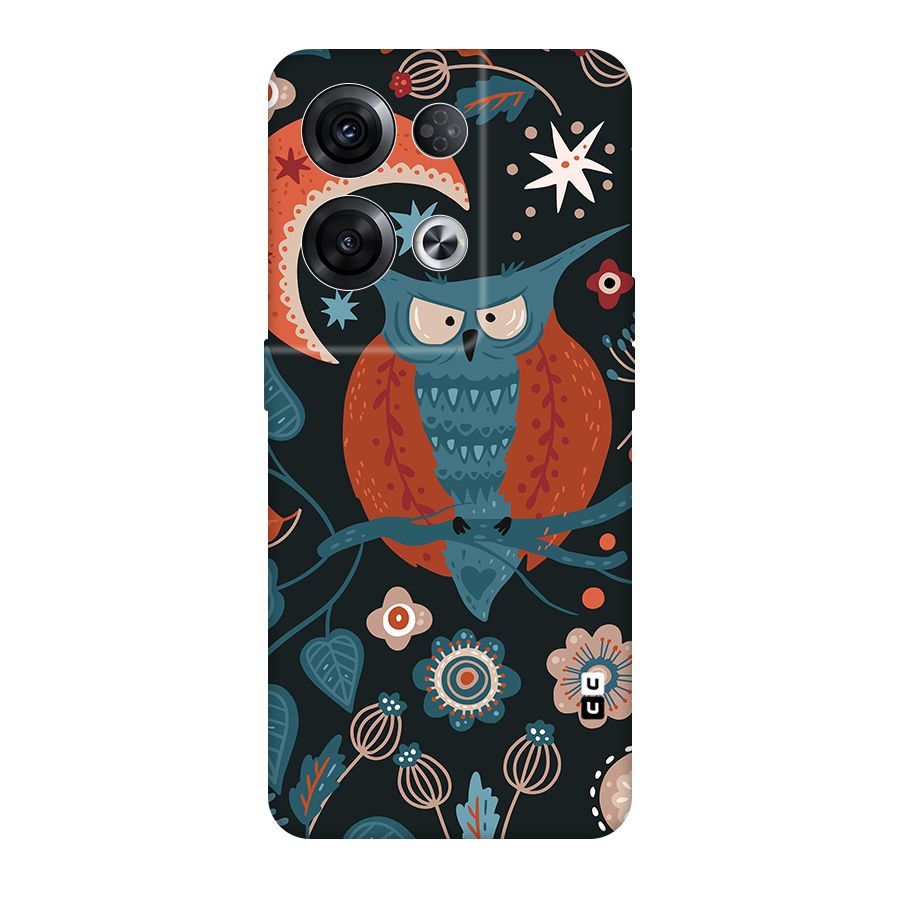 Nordic Arts Owl Moon Original Polycarbonate Back Case for Oppo Reno8 Pro 5G