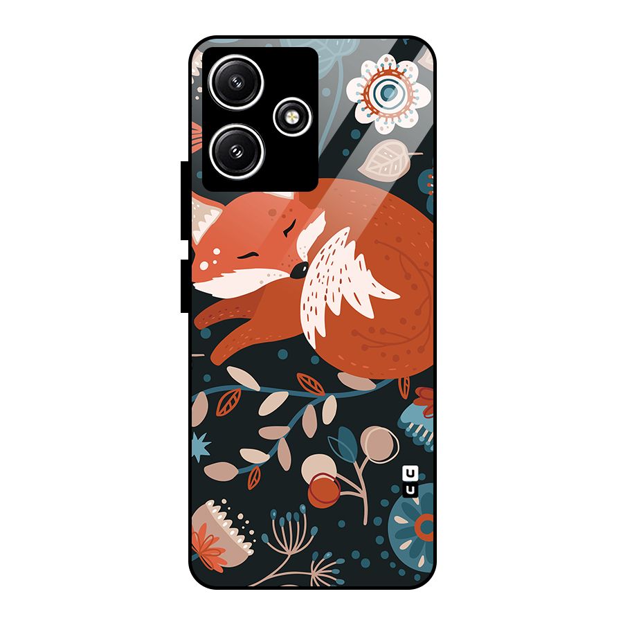 Nordic Arts Sleeping Fox Glass Back Case for Poco M6 Pro