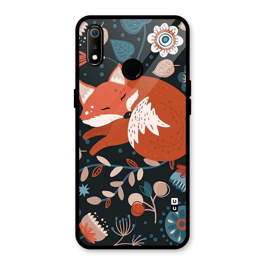 Nordic Arts Sleeping Fox Glass Back Case for Realme 3i