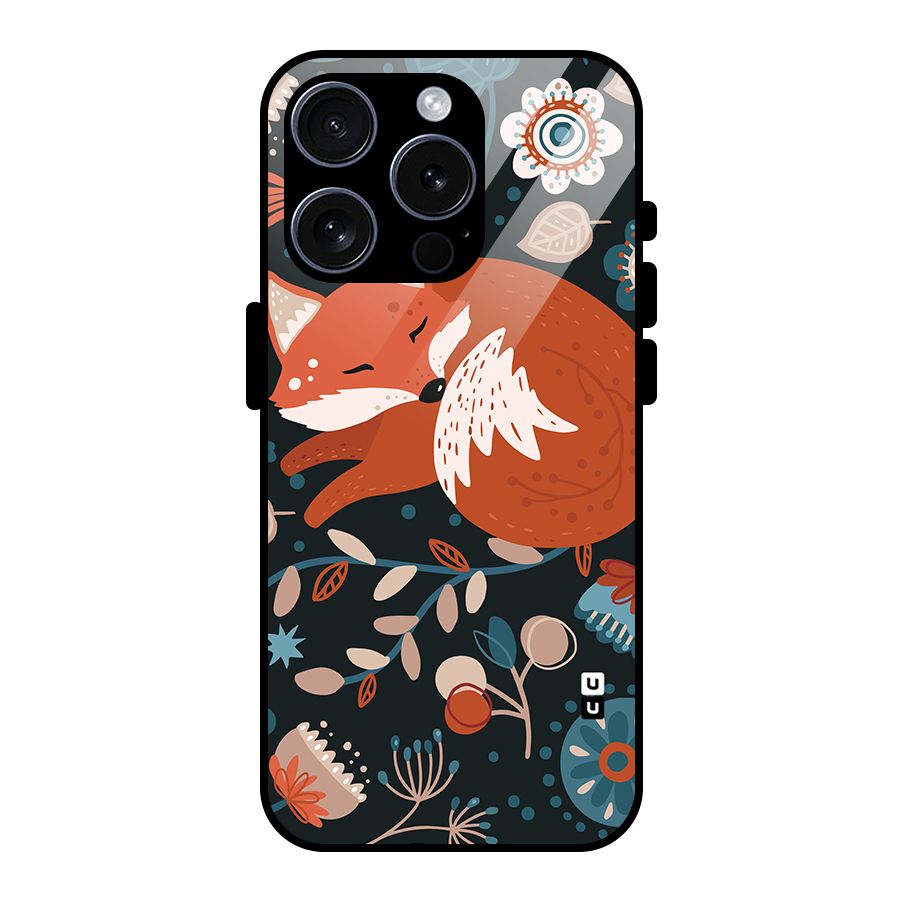 Nordic Arts Sleeping Fox Glass Back Case for iPhone 15 Pro
