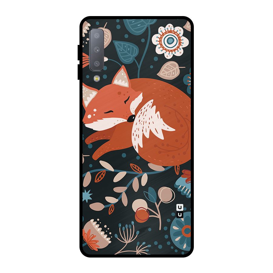 Nordic Arts Sleeping Fox Metal Back Case for Galaxy A7 (2018)