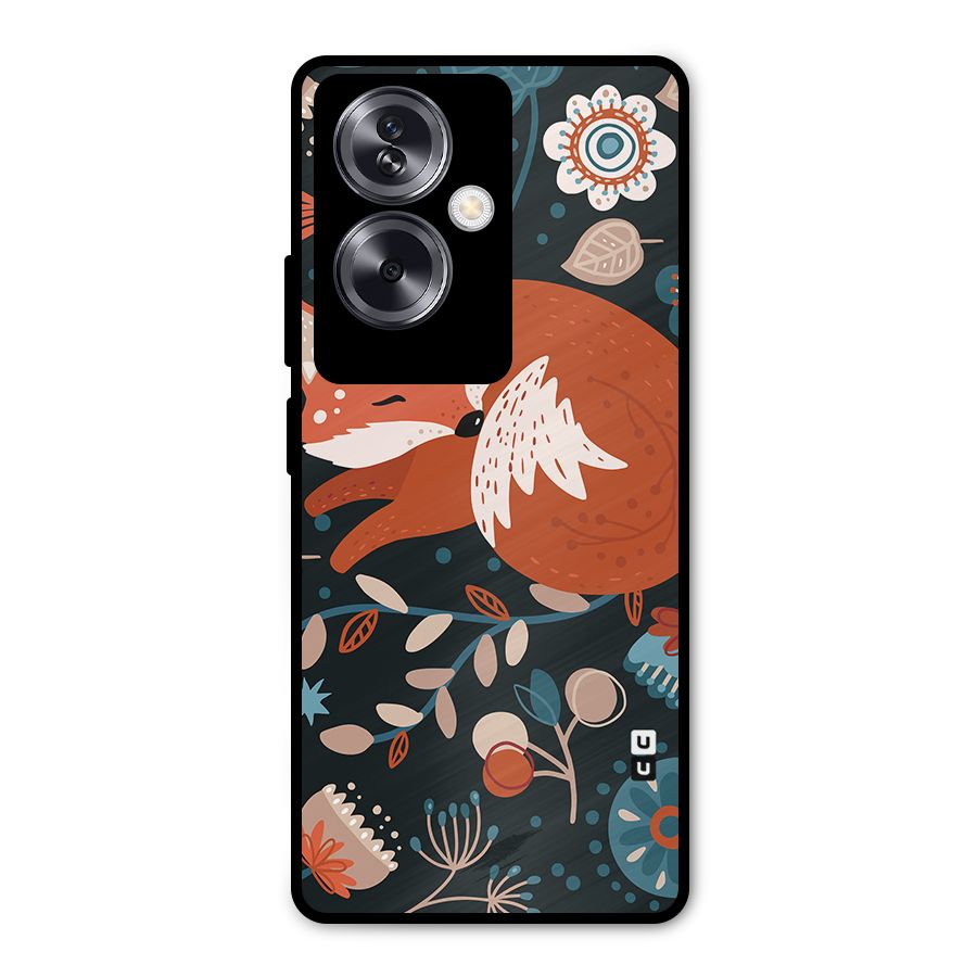 Nordic Arts Sleeping Fox Metal Back Case for Oppo A79 5G