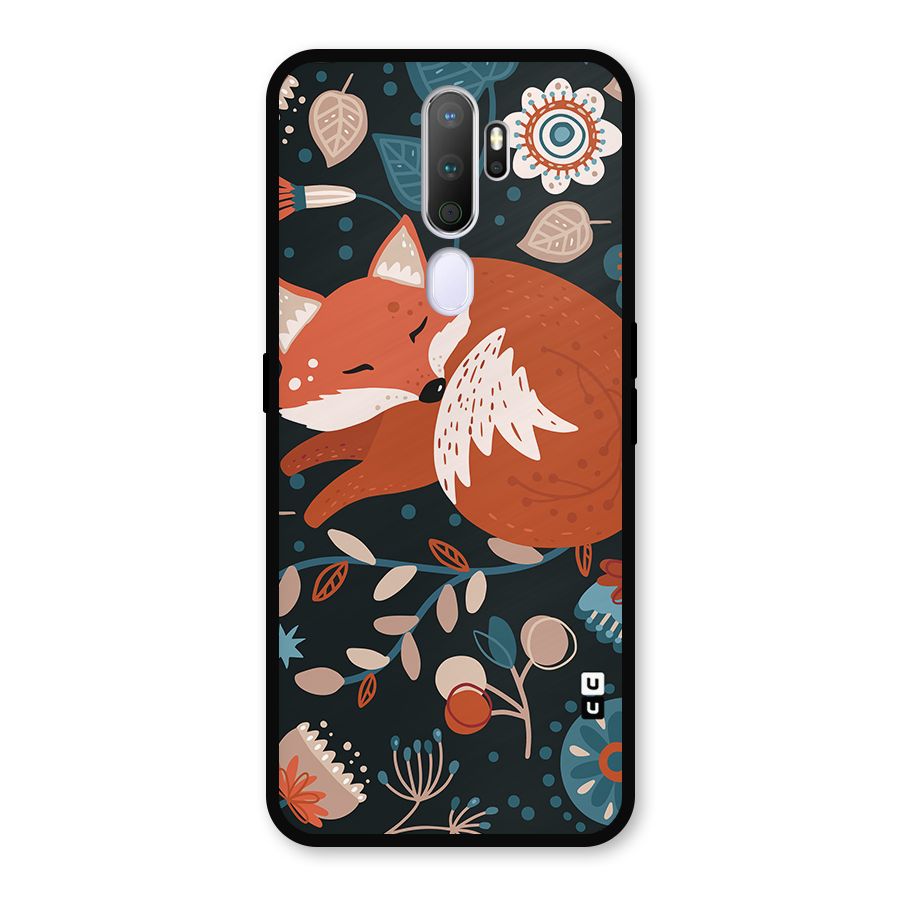 Nordic Arts Sleeping Fox Metal Back Case for Oppo A9 (2020)