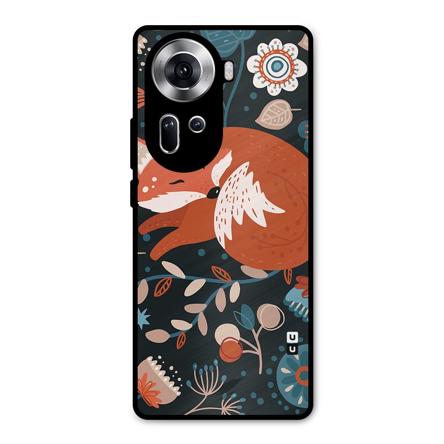 Nordic Arts Sleeping Fox Metal Back Case for Oppo Reno11 5G