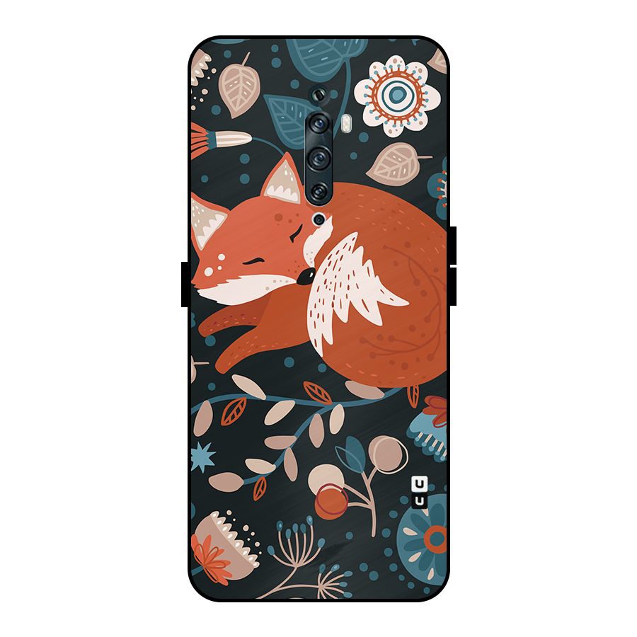 Nordic Arts Sleeping Fox Metal Back Case for Oppo Reno2 Z