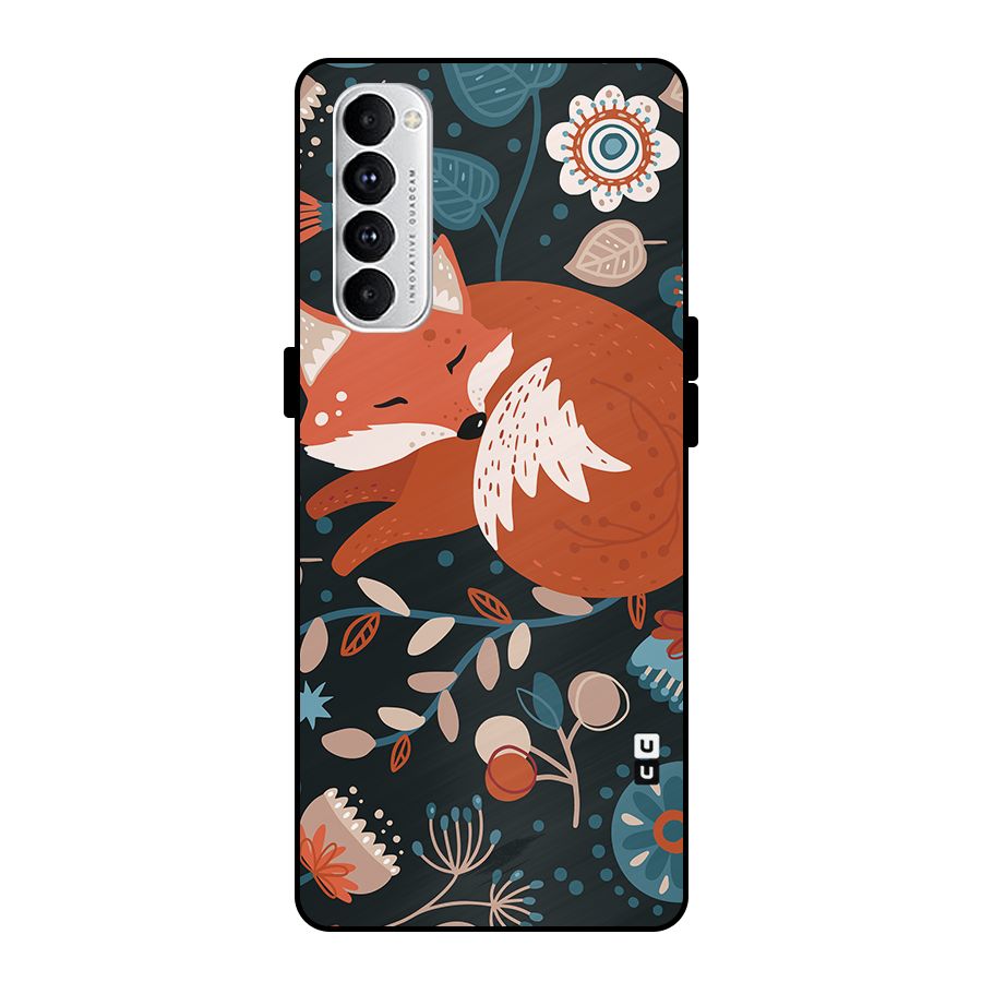 Nordic Arts Sleeping Fox Metal Back Case for Oppo Reno4 Pro