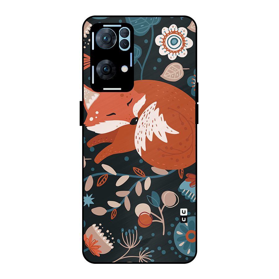Nordic Arts Sleeping Fox Metal Back Case for Oppo Reno7 Pro 5G
