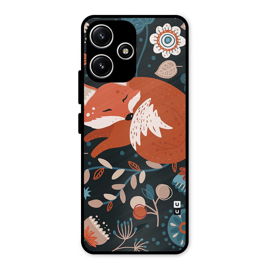 Nordic Arts Sleeping Fox Metal Back Case for Poco M6 Pro