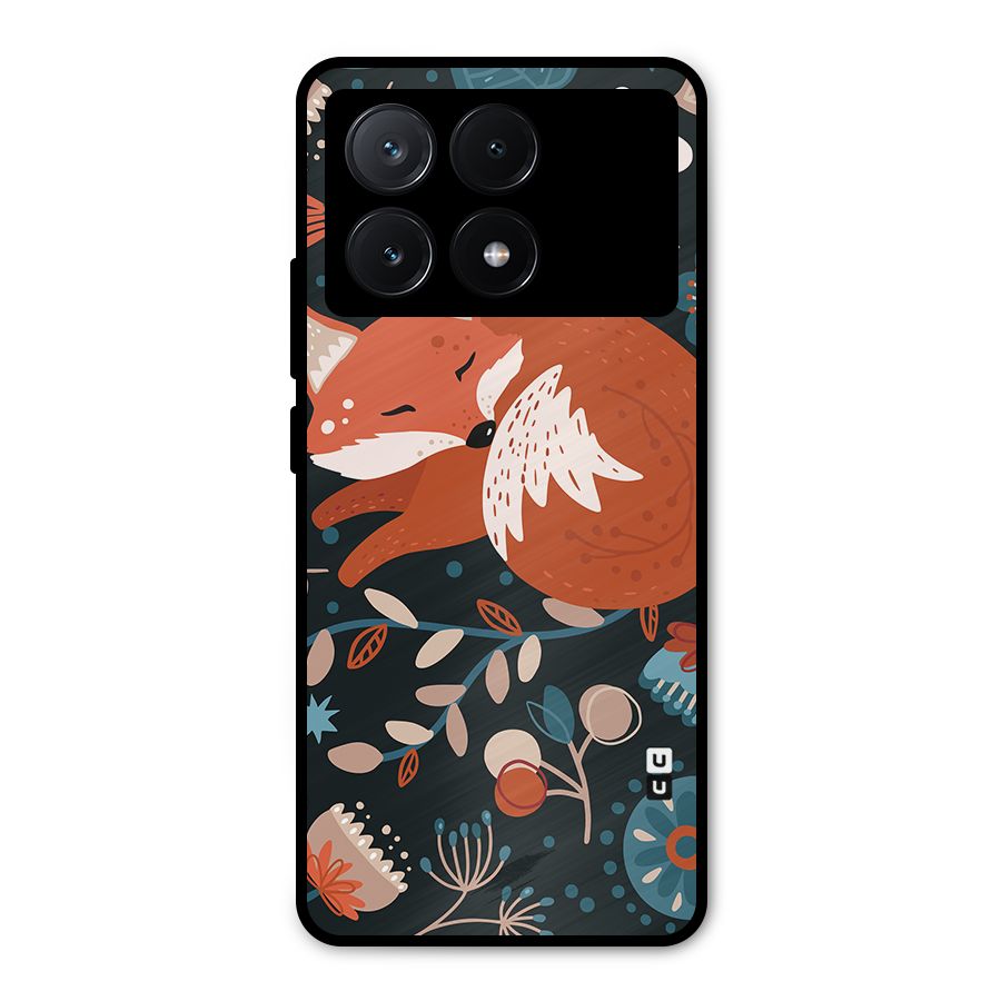 Nordic Arts Sleeping Fox Metal Back Case for Poco X6 Pro