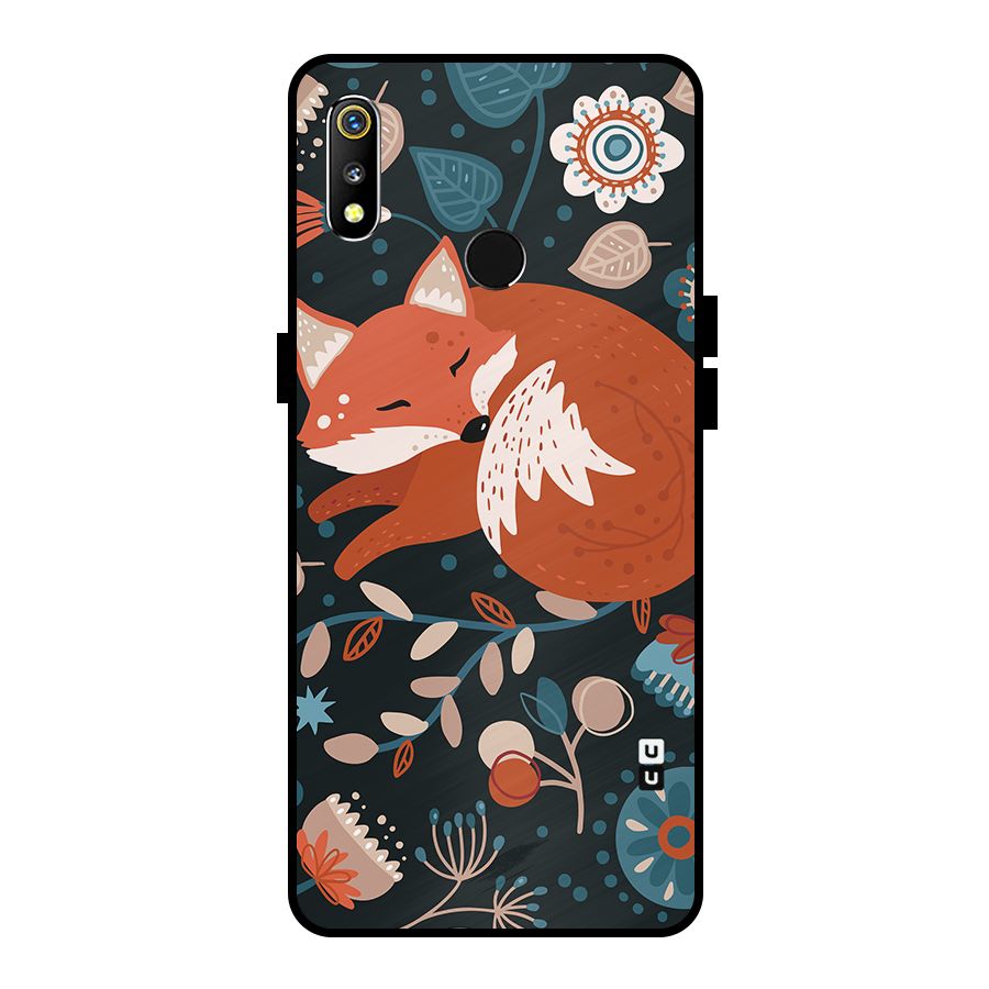 Nordic Arts Sleeping Fox Metal Back Case for Realme 3