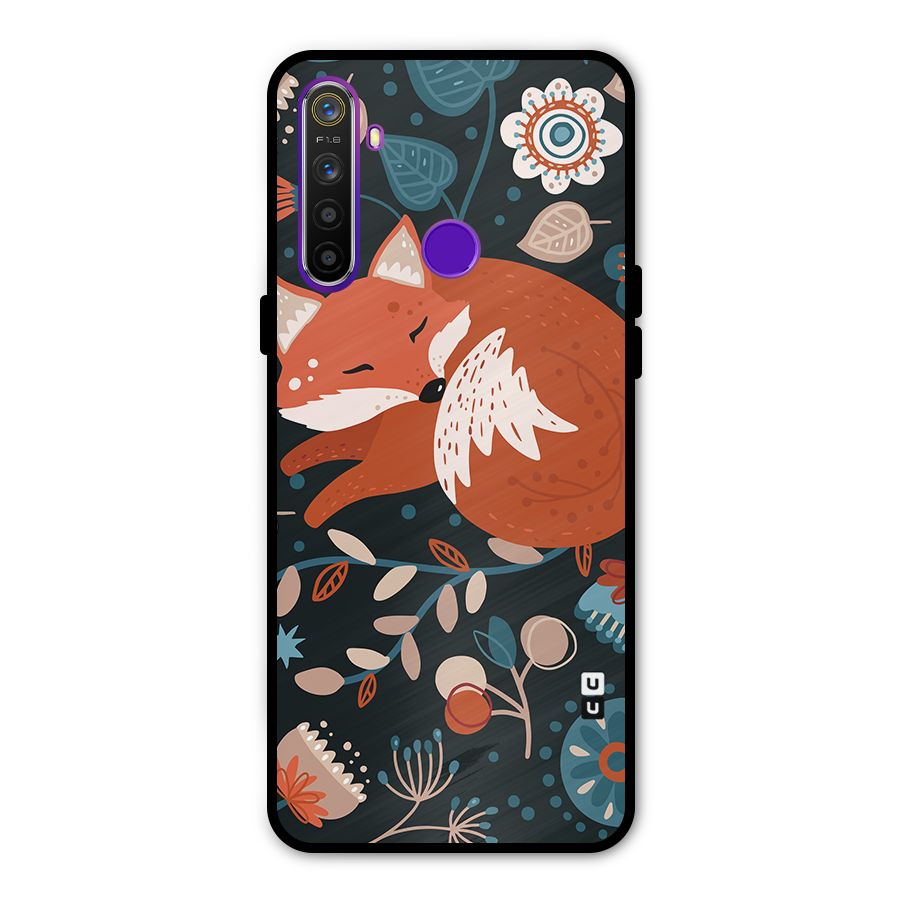 Nordic Arts Sleeping Fox Metal Back Case for Realme 5