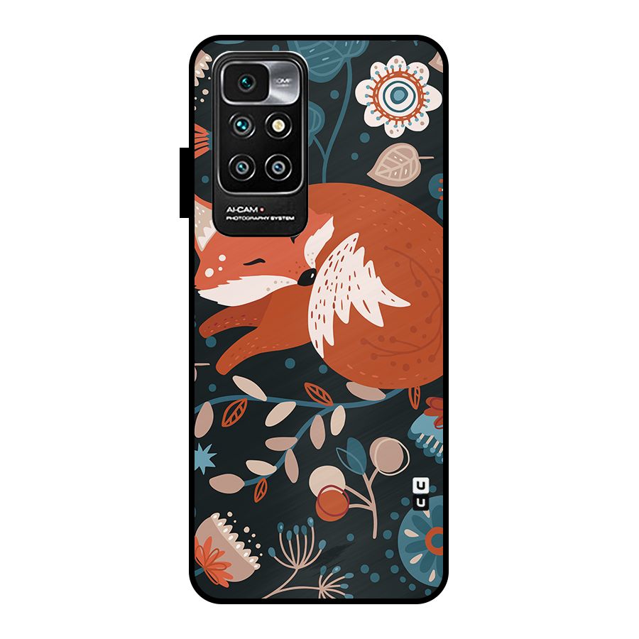 Nordic Arts Sleeping Fox Metal Back Case for Redmi 10 Prime