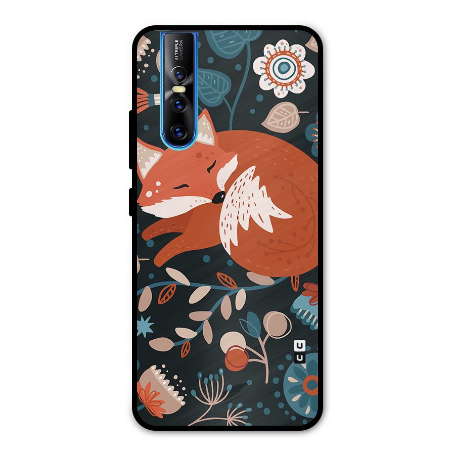 Nordic Arts Sleeping Fox Metal Back Case for Vivo V15 Pro