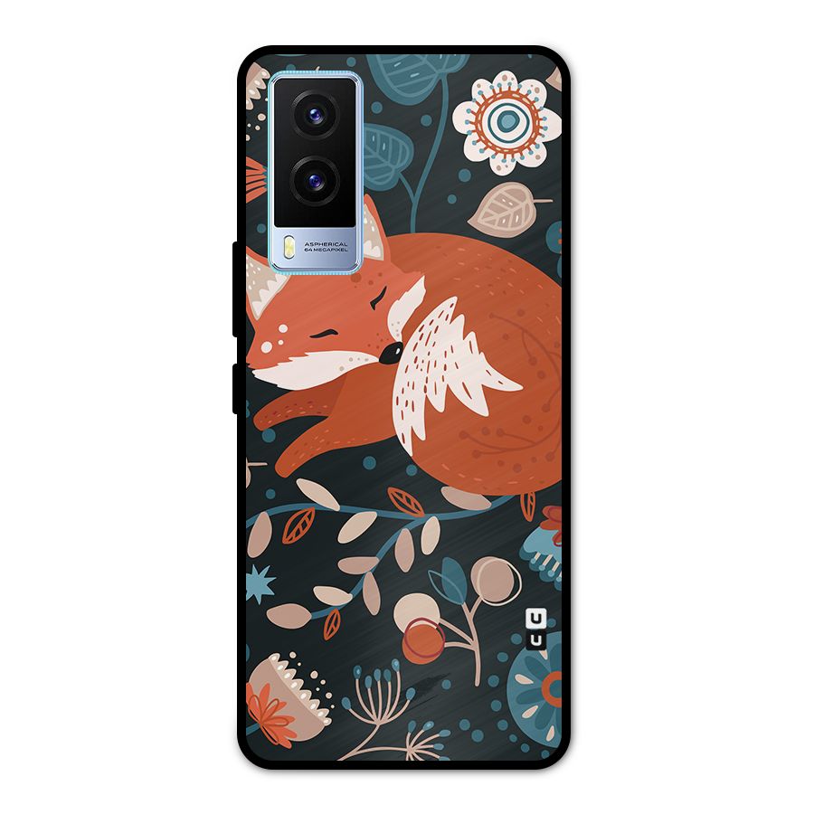 Nordic Arts Sleeping Fox Metal Back Case for Vivo V21e 5G