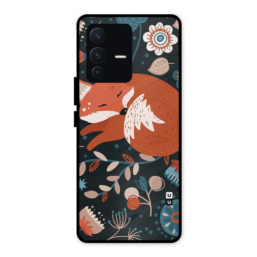 Nordic Arts Sleeping Fox Metal Back Case for Vivo V23 5G