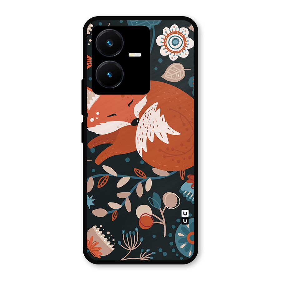 Nordic Arts Sleeping Fox Metal Back Case for Vivo Y22s