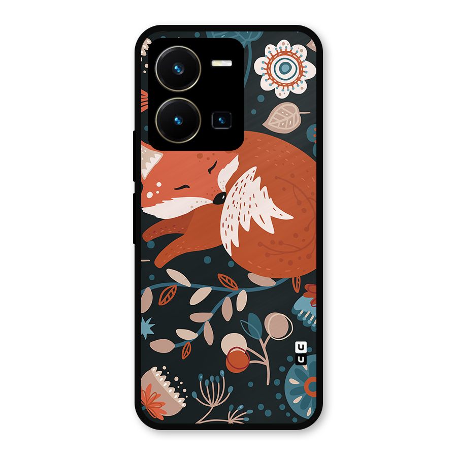 Nordic Arts Sleeping Fox Metal Back Case for Vivo Y35