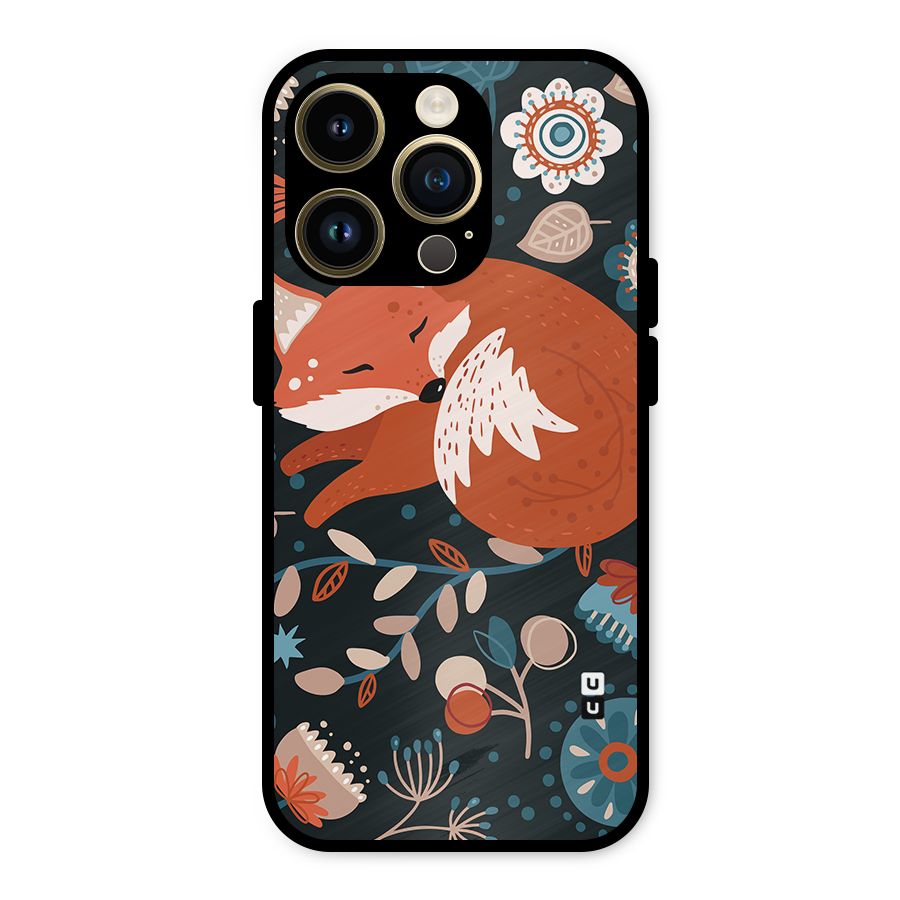 Nordic Arts Sleeping Fox Metal Back Case for iPhone 14 Pro