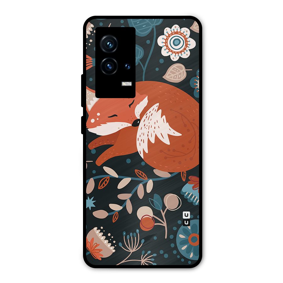 Nordic Arts Sleeping Fox Metal Back Case for iQOO 9 5G