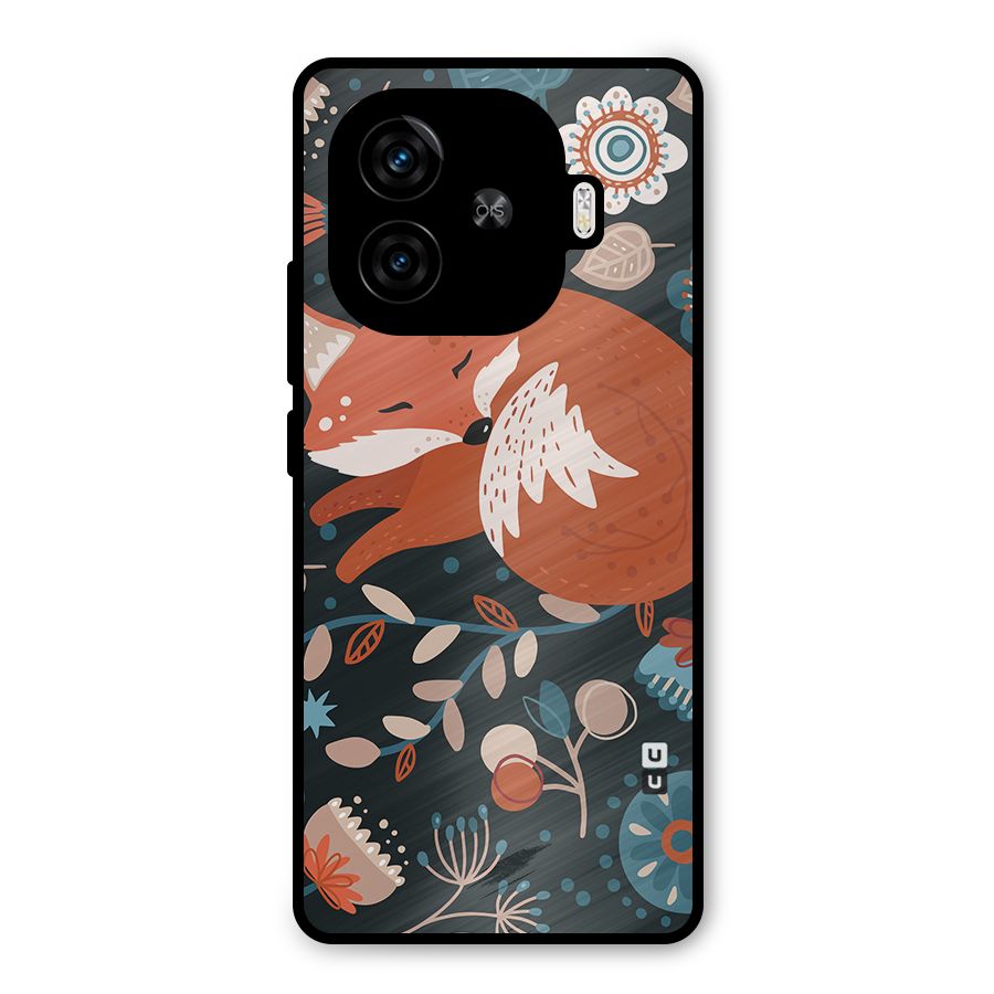 Nordic Arts Sleeping Fox Metal Back Case for iQOO Z9 Turbo