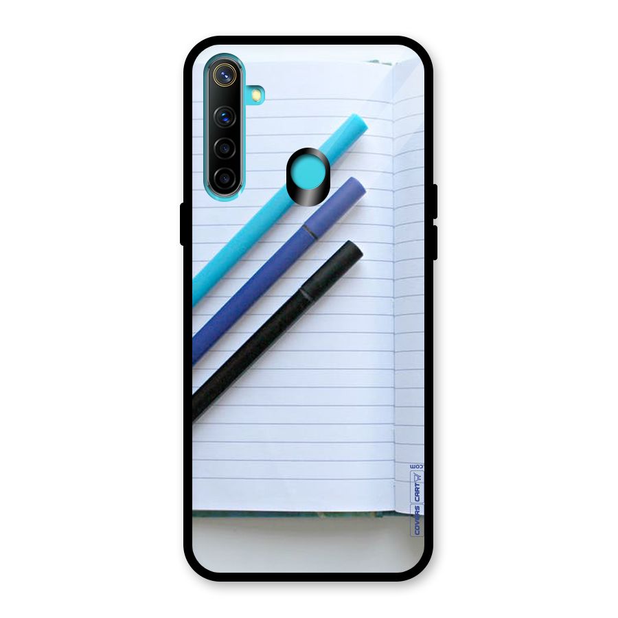 Notebook And Pens Glass Back Case for Realme Narzo 10
