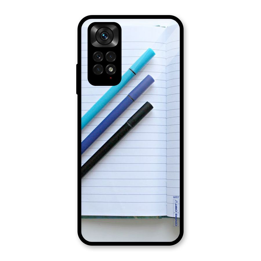Notebook And Pens Glass Back Case for Redmi Note 11S