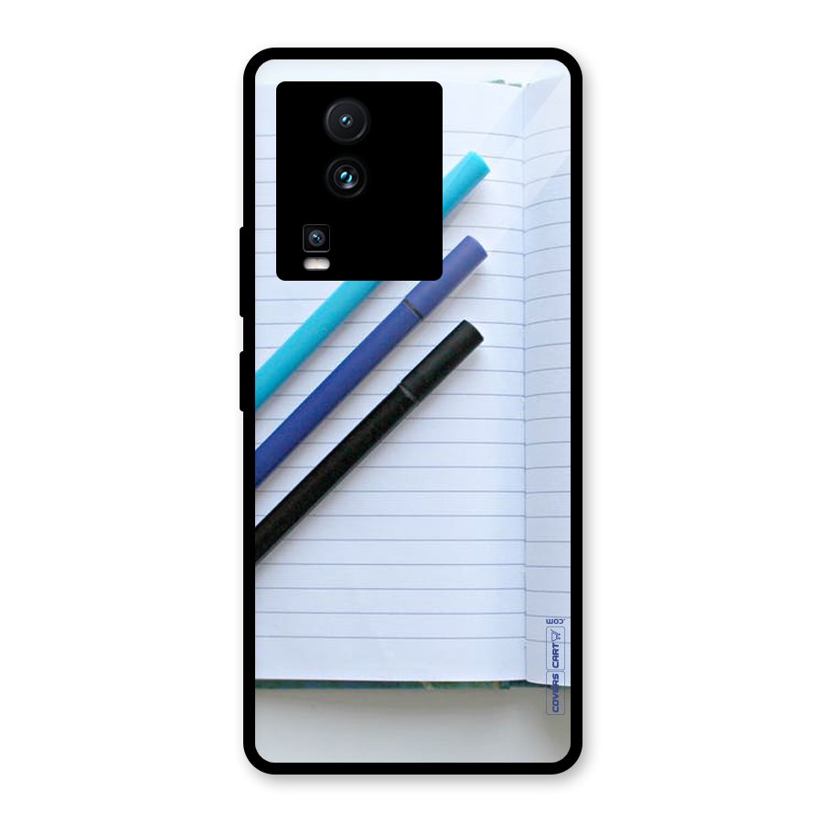 Notebook And Pens Glass Back Case for Vivo iQOO Neo 7 Pro