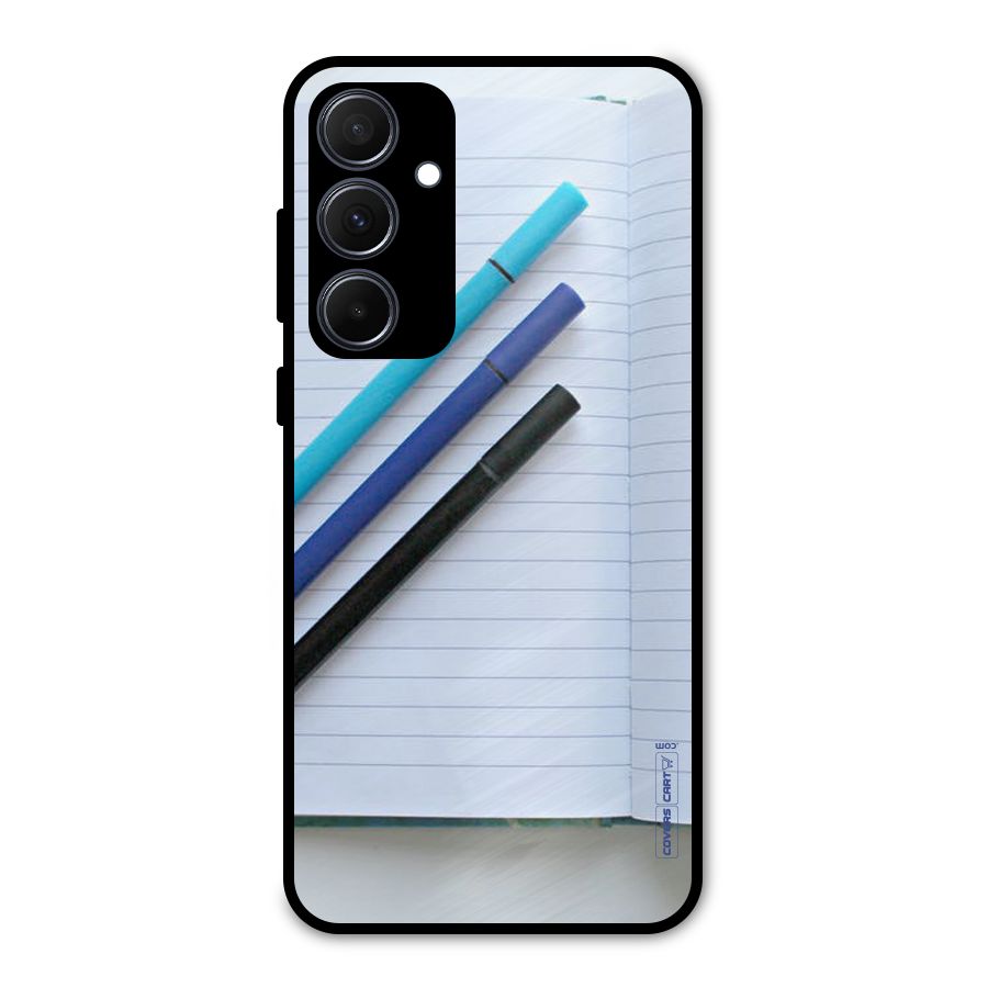 Notebook And Pens Metal Back Case for Galaxy A35