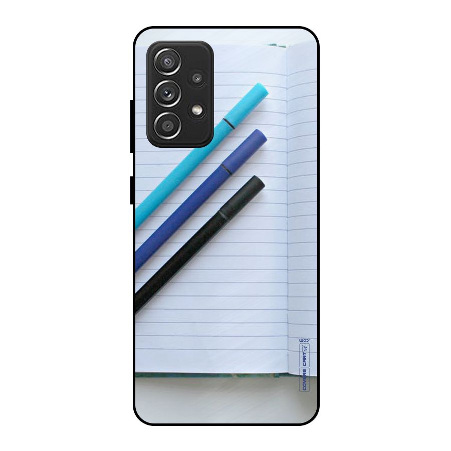 Notebook And Pens Metal Back Case for Galaxy A52