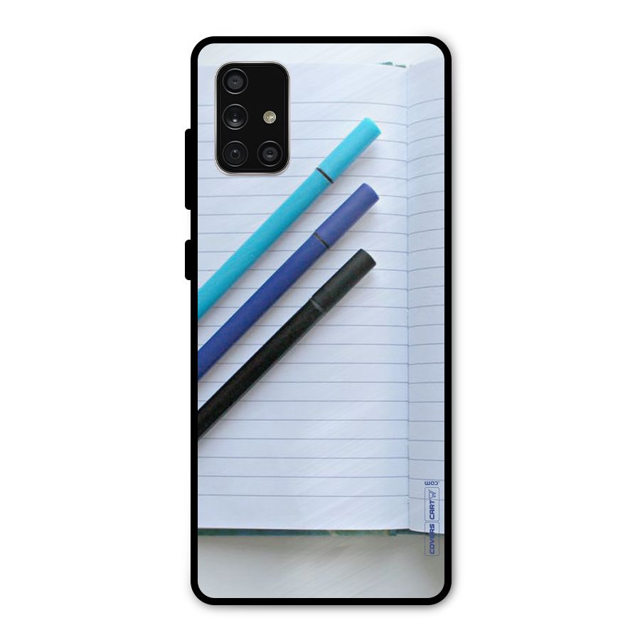 Notebook And Pens Metal Back Case for Galaxy A71
