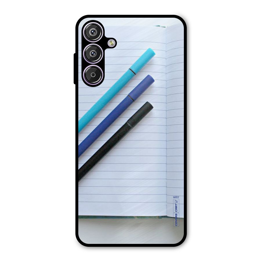Notebook And Pens Metal Back Case for Galaxy F15