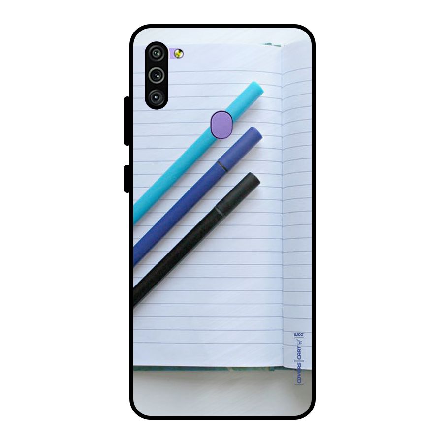 Notebook And Pens Metal Back Case for Galaxy M11
