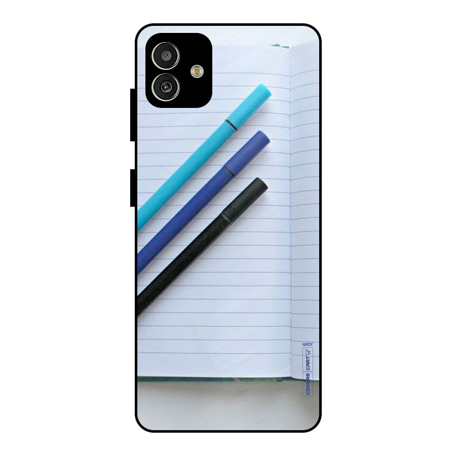 Notebook And Pens Metal Back Case for Galaxy M13 5G