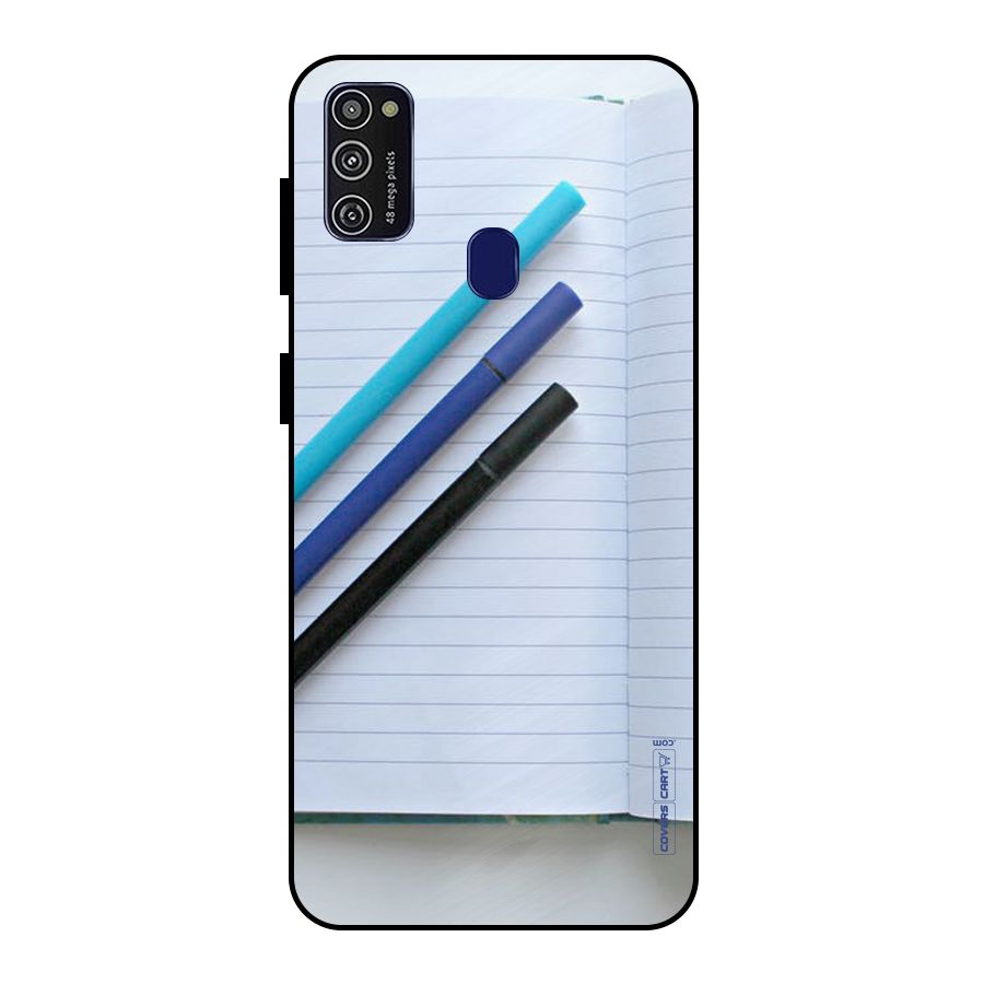 Notebook And Pens Metal Back Case for Galaxy M30s