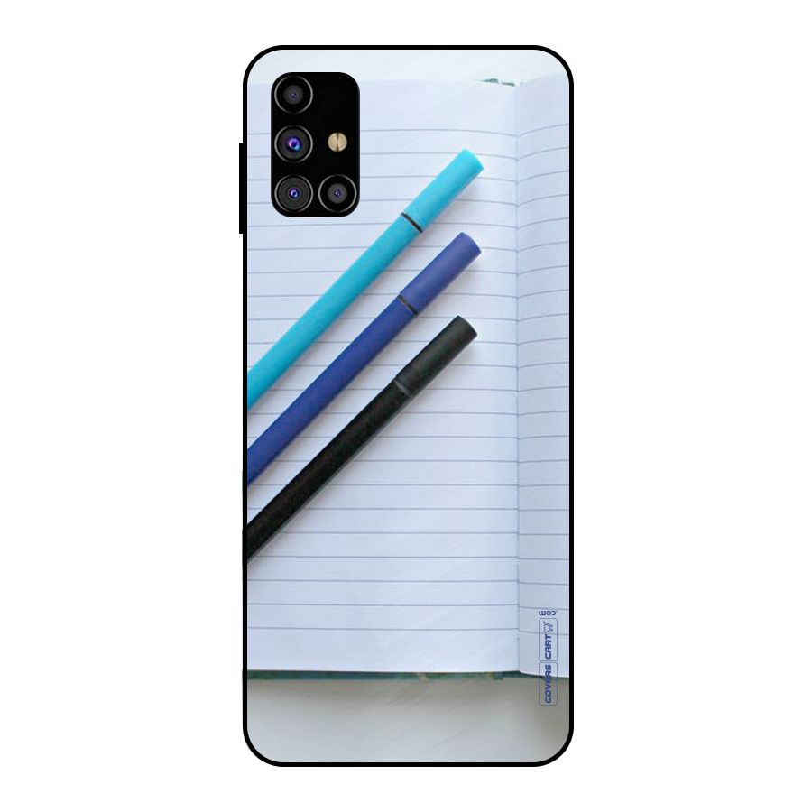 Notebook And Pens Metal Back Case for Galaxy M31s
