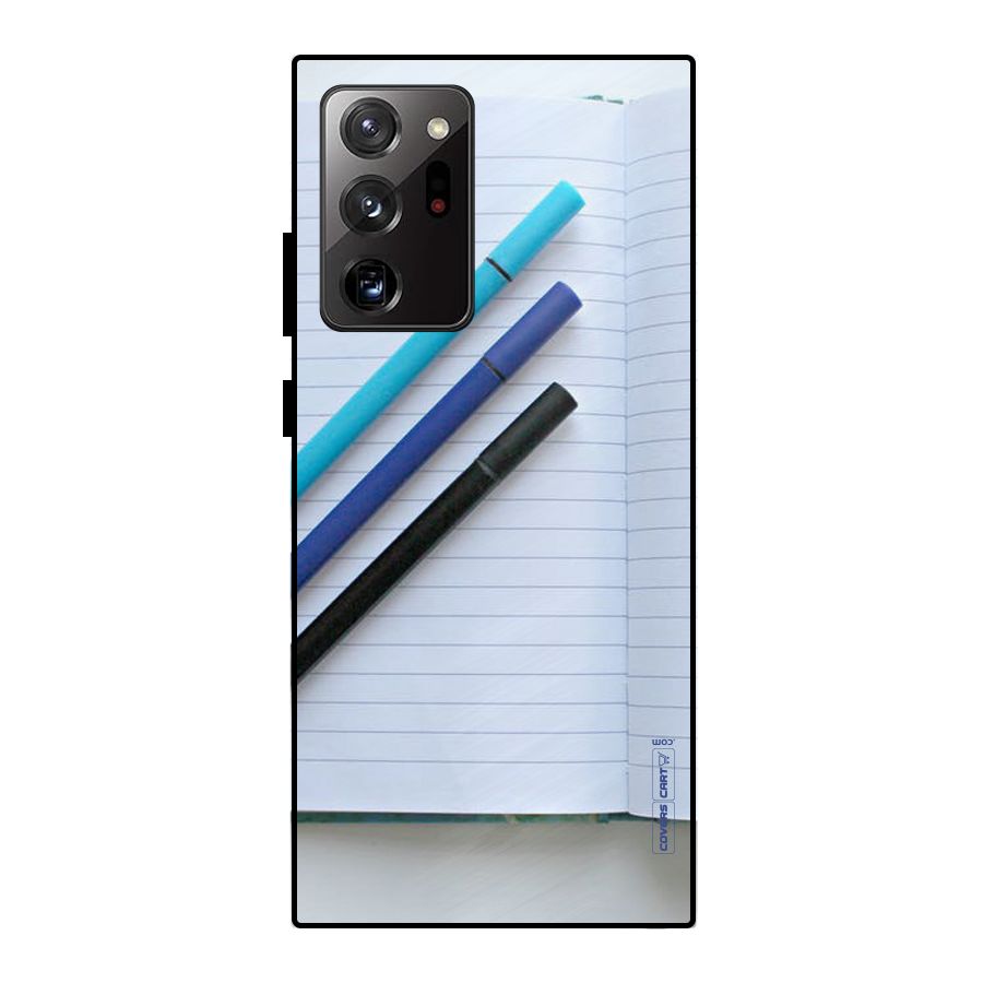 Notebook And Pens Metal Back Case for Galaxy Note 20 Ultra