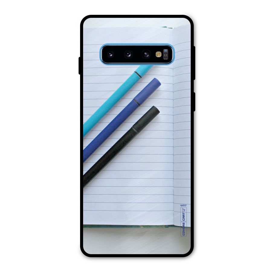 Notebook And Pens Metal Back Case for Galaxy S10