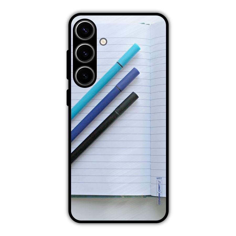 Notebook And Pens Metal Back Case for Galaxy S24 Plus