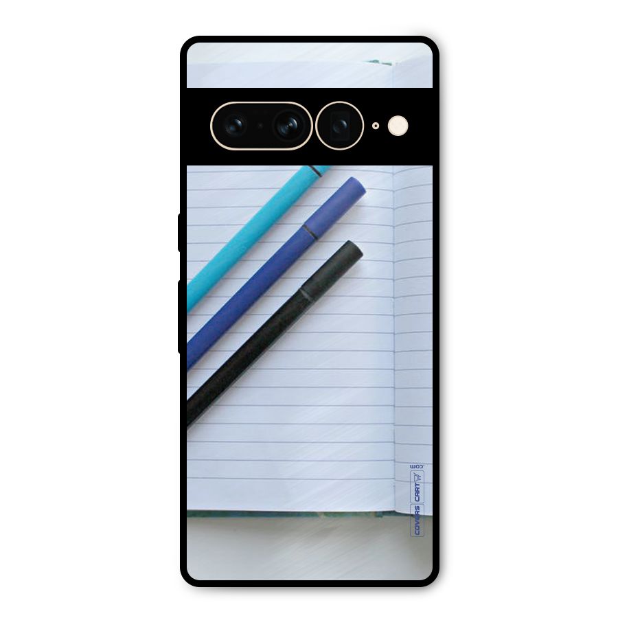 Notebook And Pens Metal Back Case for Google Pixel 7 Pro