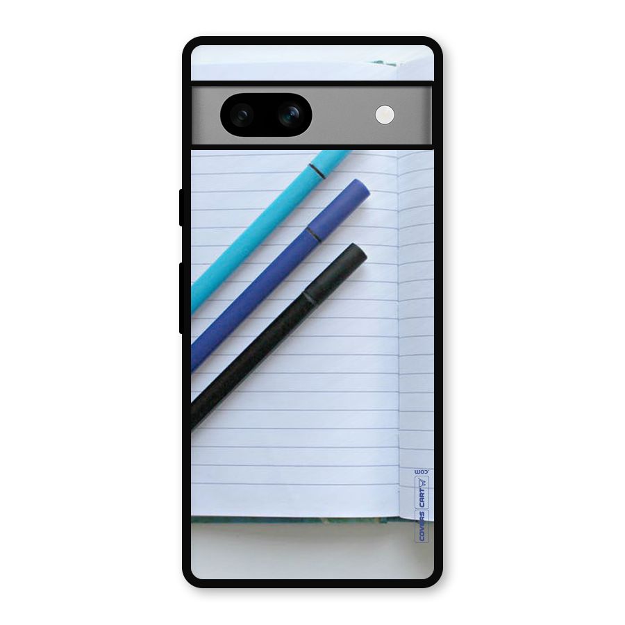 Notebook And Pens Metal Back Case for Google Pixel 7a
