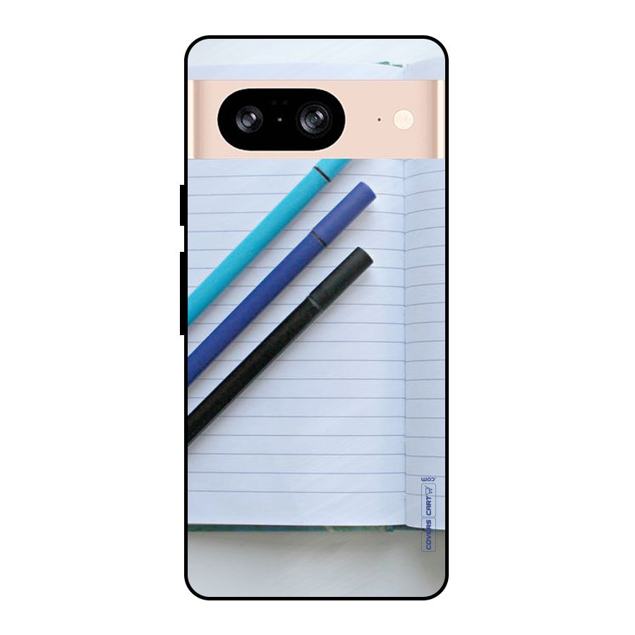 Notebook And Pens Metal Back Case for Google Pixel 8