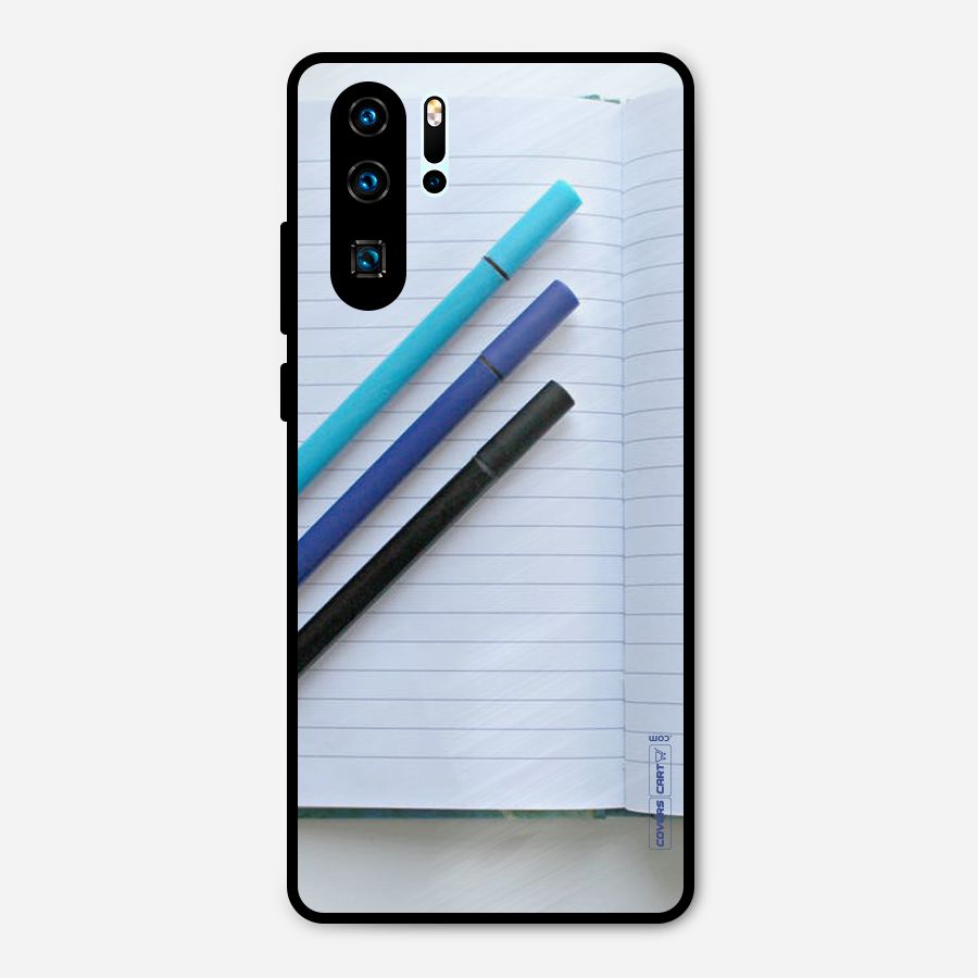 Notebook And Pens Metal Back Case for Huawei P30 Pro