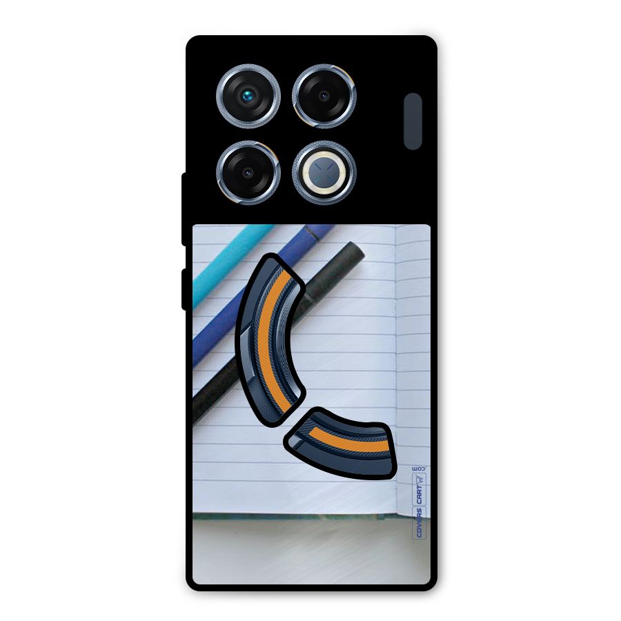 Notebook And Pens Metal Back Case for Infinix GT 20 Pro