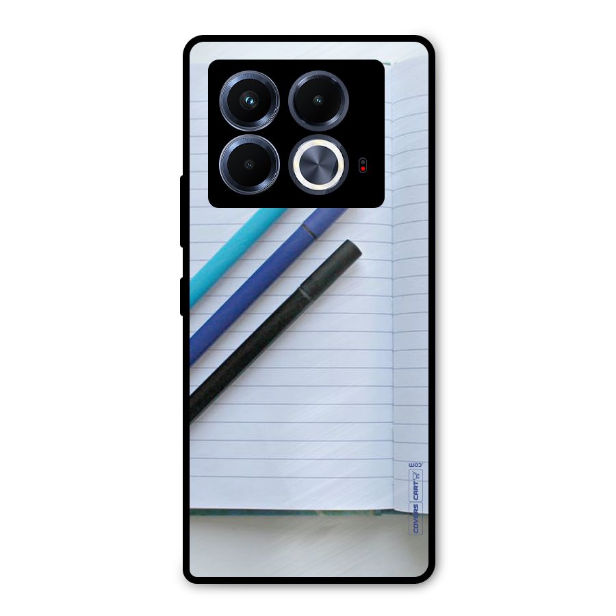 Notebook And Pens Metal Back Case for Infinix Note 40 5G